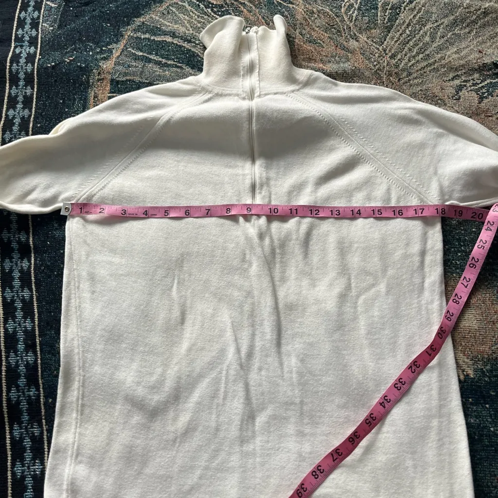 Vintage Geistex 1940s Ivory Cotton Half Zip Sweater Knit Mock Neck Women’s S 40s - Image 12