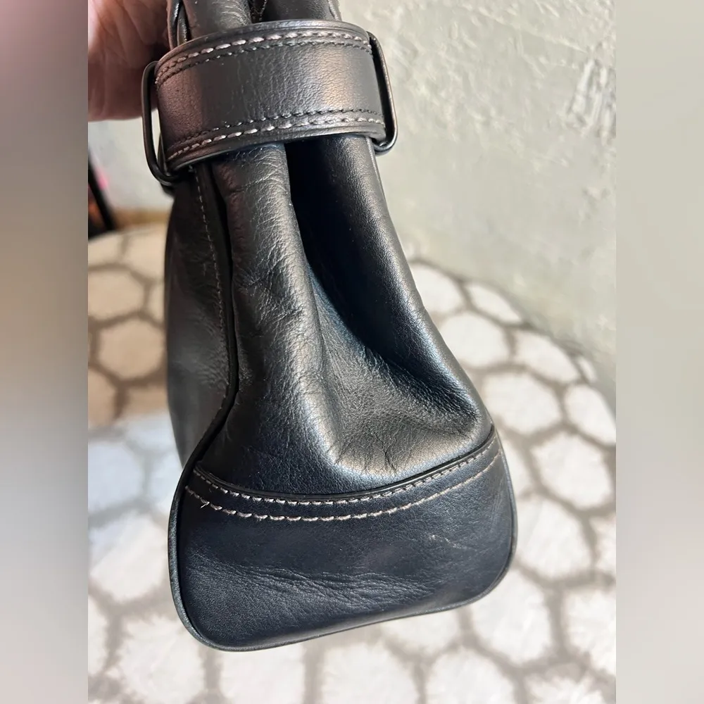 COACH Chic Black Leather Handbag, newer bag, gently used, great condition - Image 8