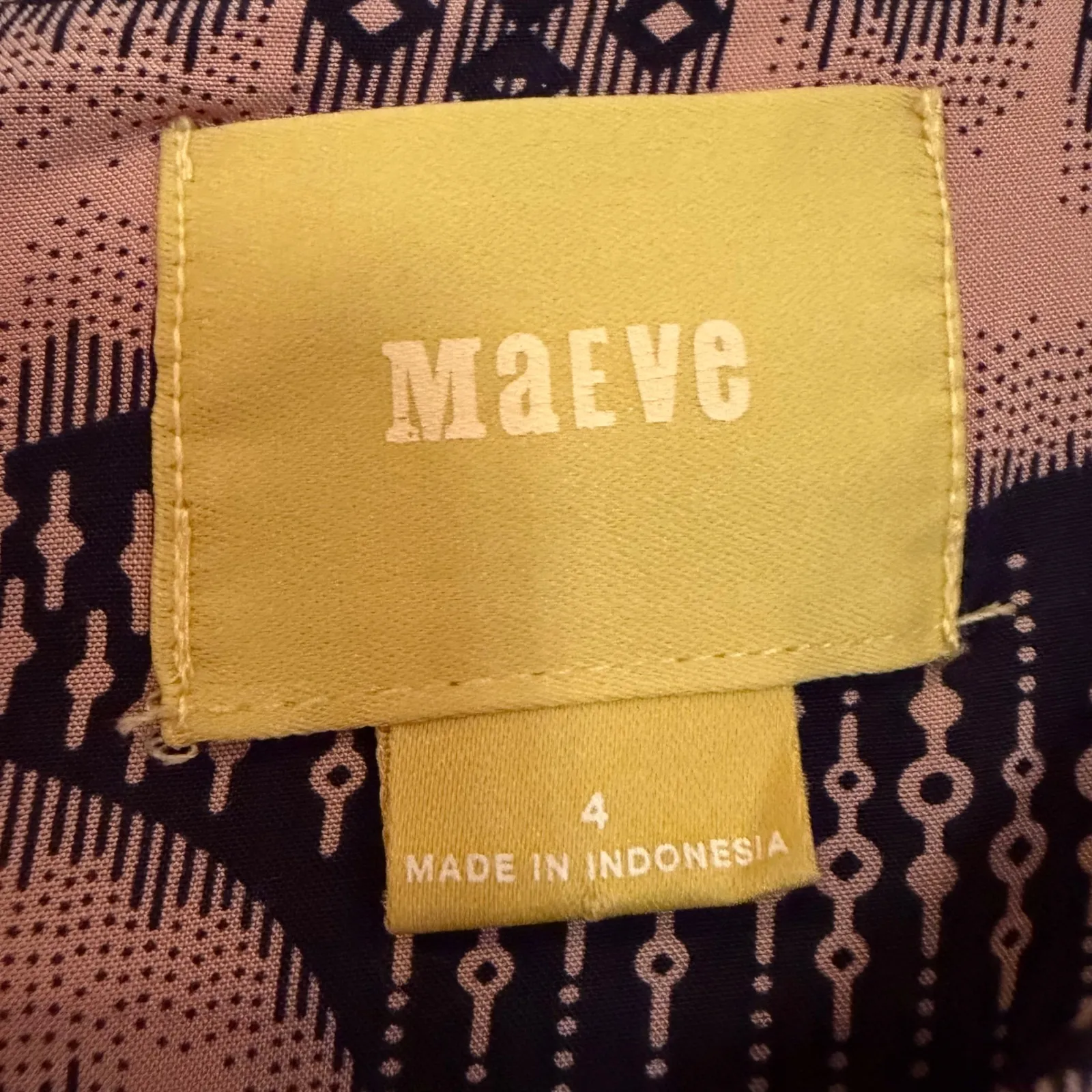 Maeve Anthropologie Zola Bear Shift Dress Women's 4 Blush Navy Boho Hippie Retro - Image 6