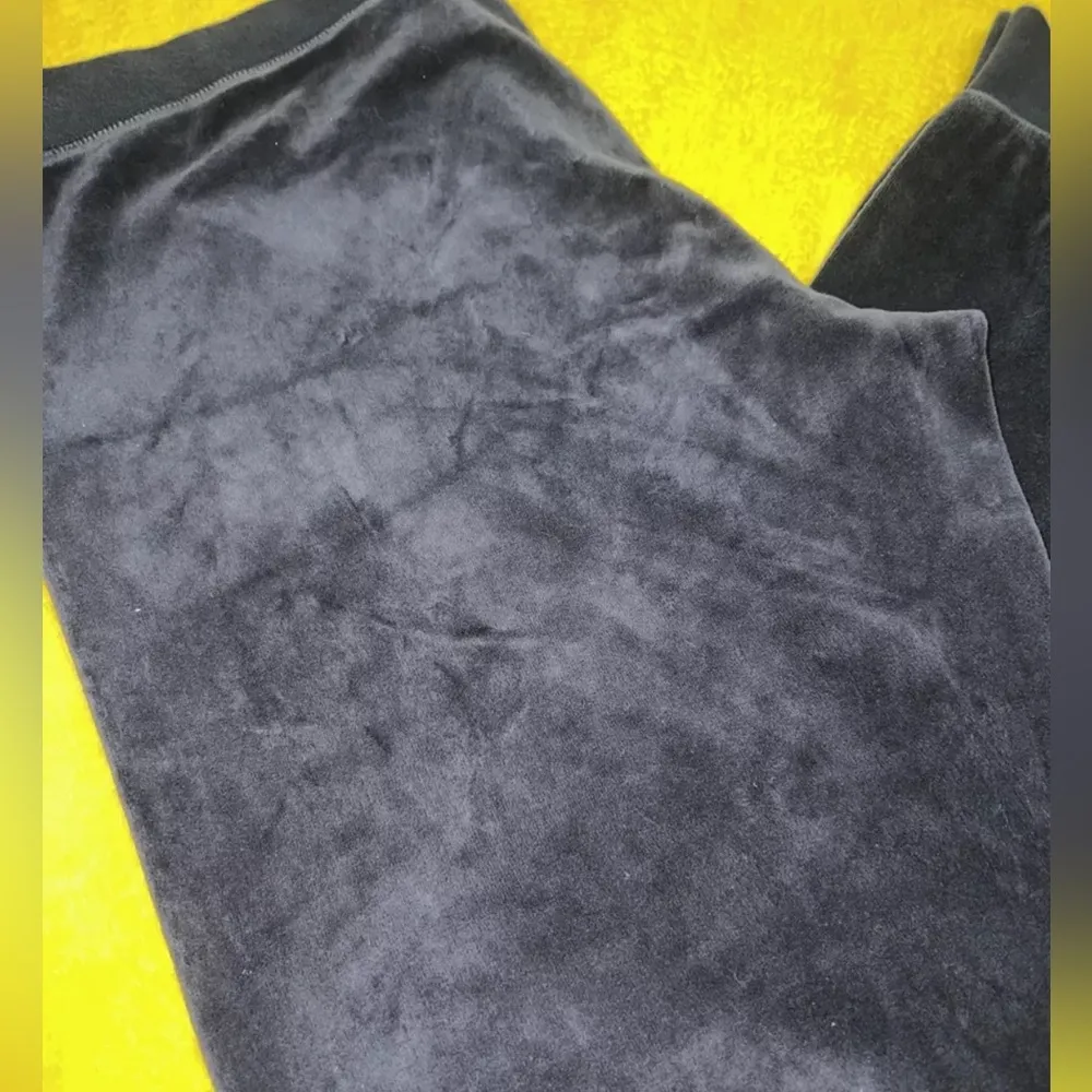 Vintage Juicy Couture Black Label Velvet Joggers Size Large Navy Y2K - Image 2