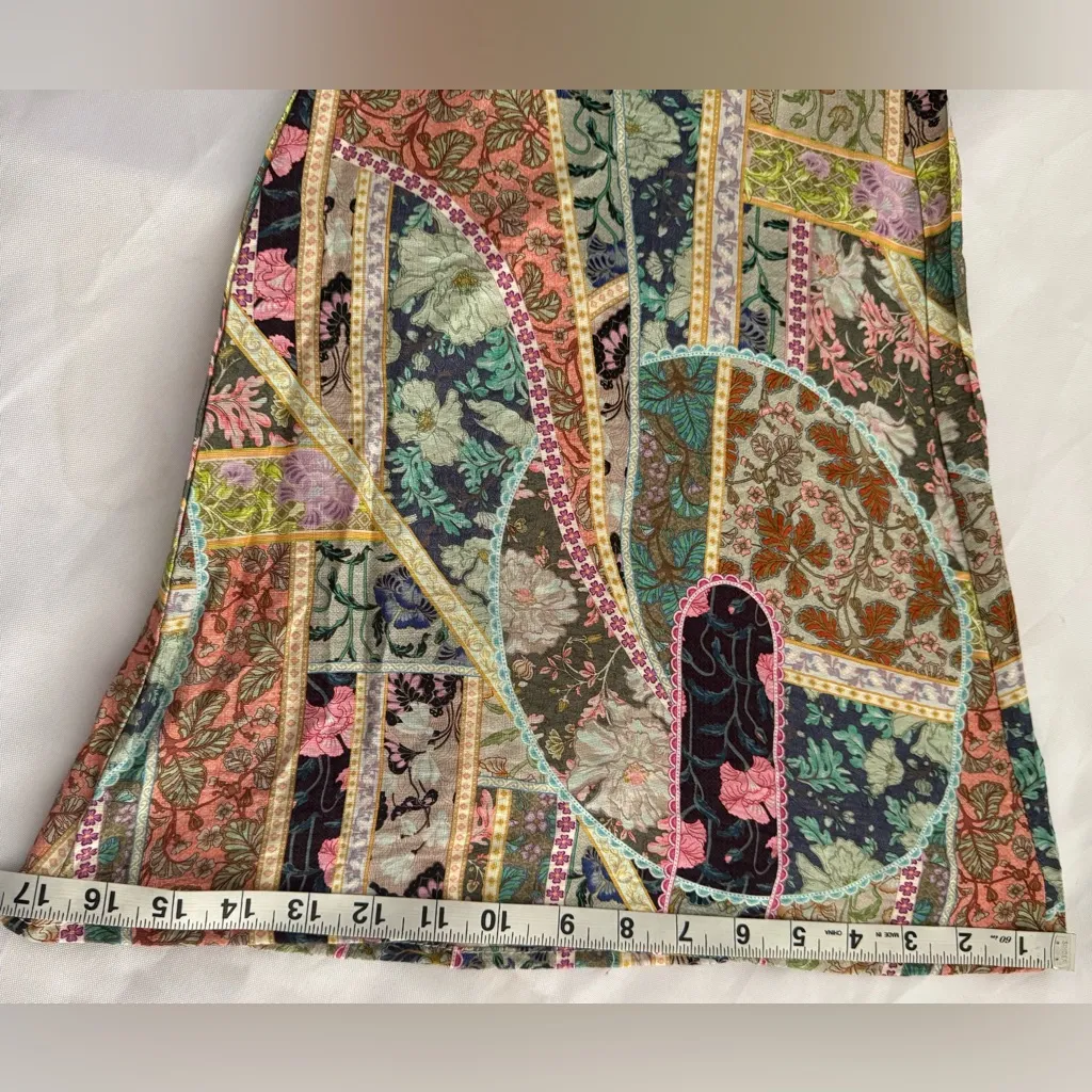 70’s Womens Mid Rise Jeans Patchwork Bell Bottom Pants Washed Denim Size S New Black - Image 10