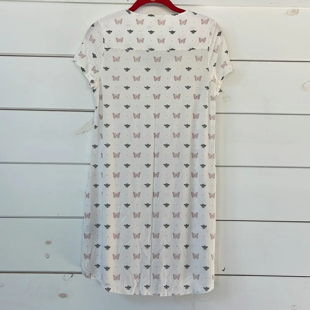 Soma Women's Cool Nights Short Sleeve Sleep Shirt Nightgown Butterfly Size XS - Image 8