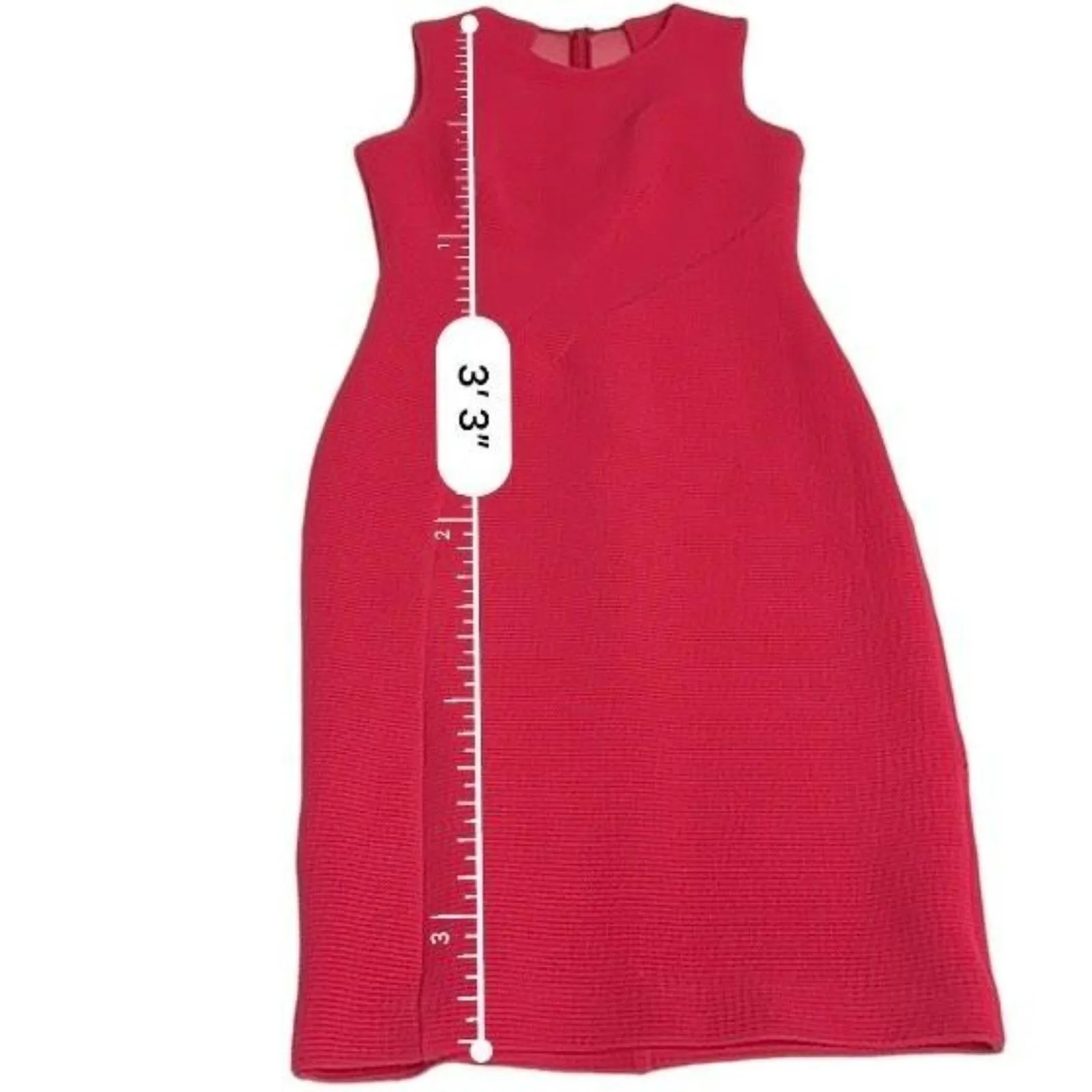 Taylor Women's Sleeveless Zip Up‎ Ribbed Midi Dress Fuschia Hot Pink Size 2 - Image 9