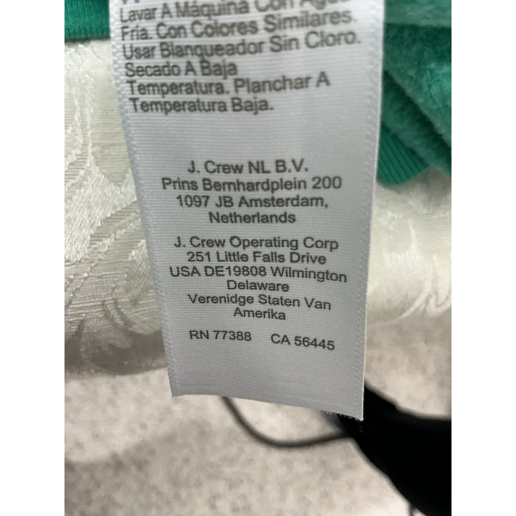 Womans J Crew Large Green Pullover Button Up Collar Sweatshirt - Image 4