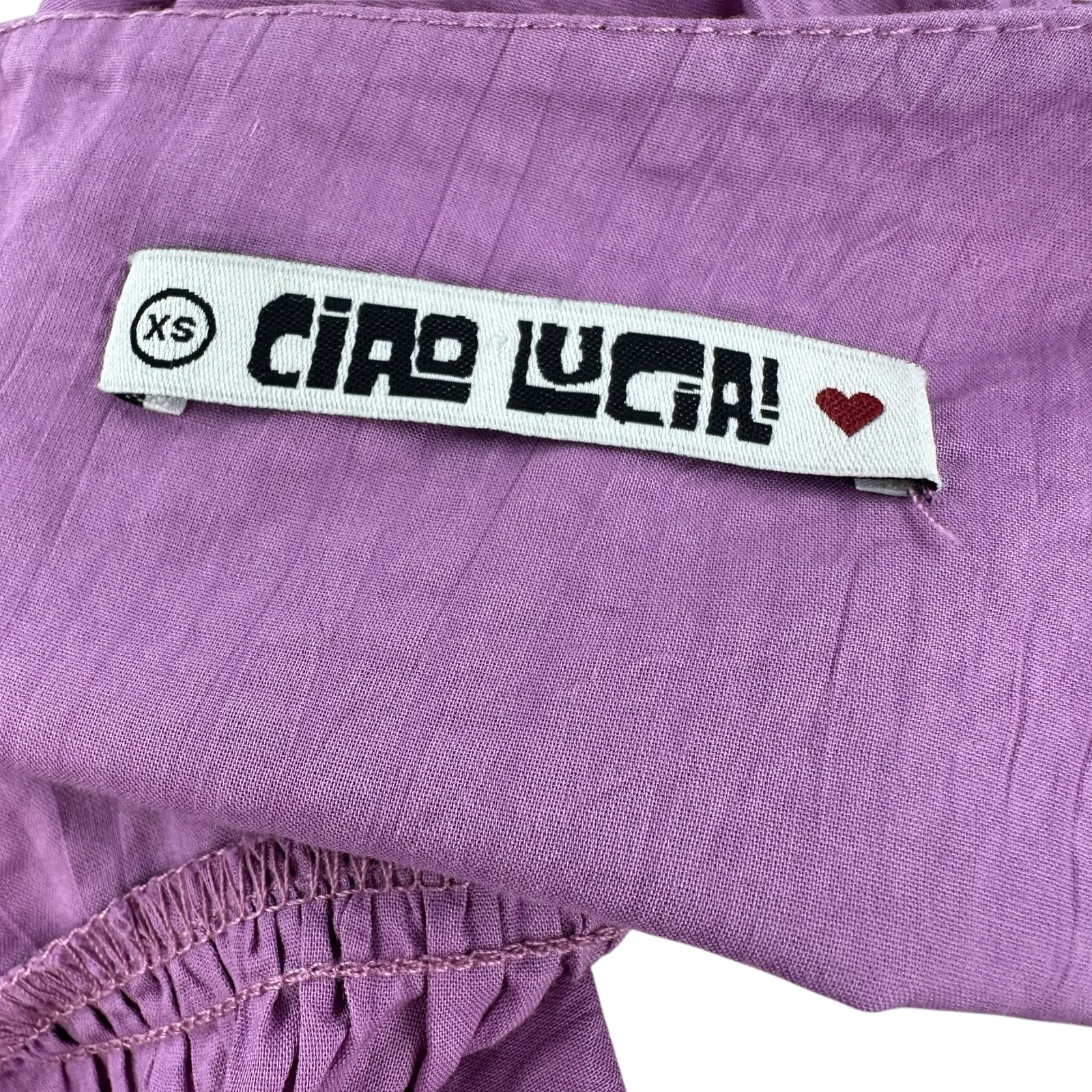 Ciao Lucia Ischia Dress Mini Puff Sleeve Orchid Purple Pink Size XS - Image 11