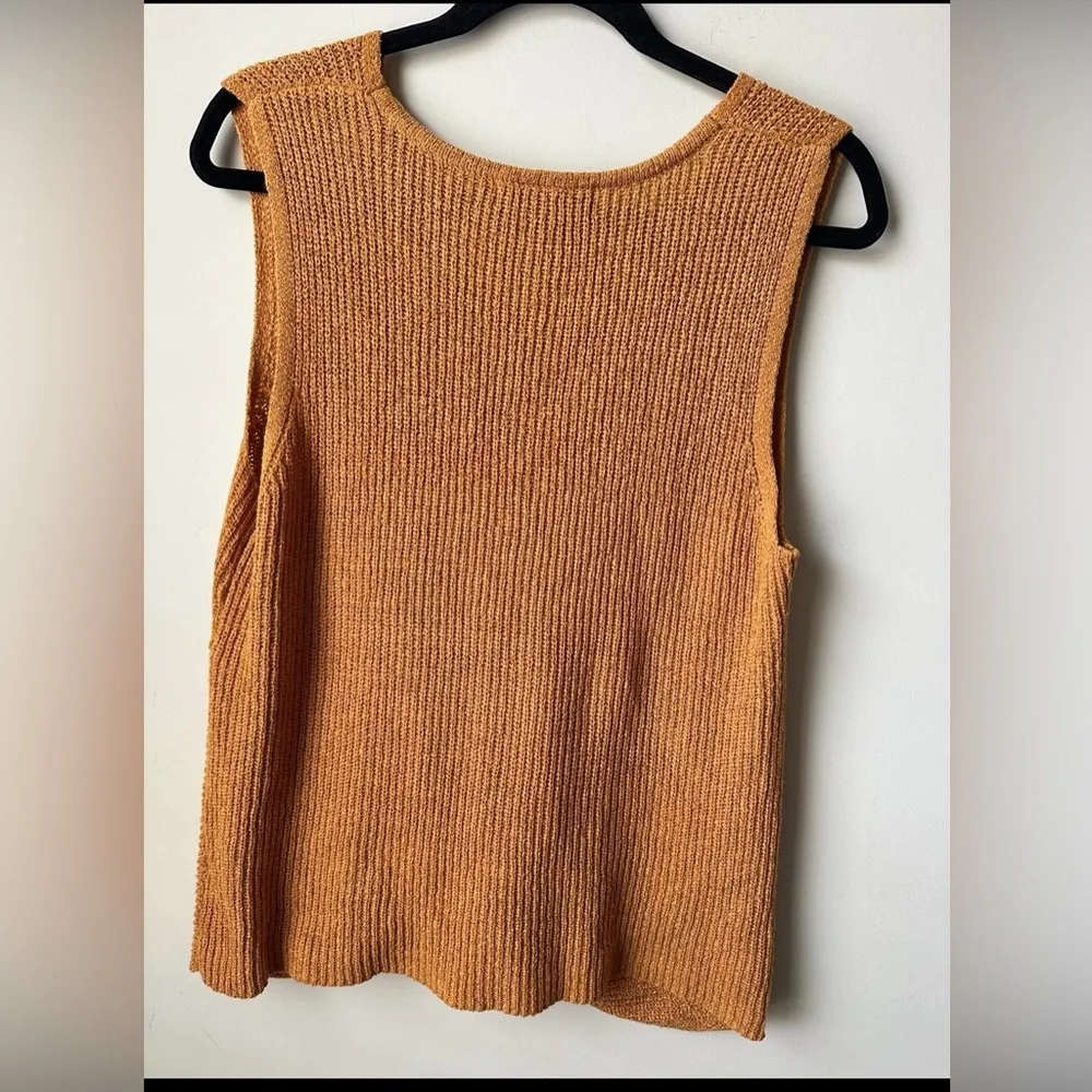 MARLED REUNITED CLOTHING TOP / VEST KNIT W/KNOT TWIST FRONT BROWN V - Image 4