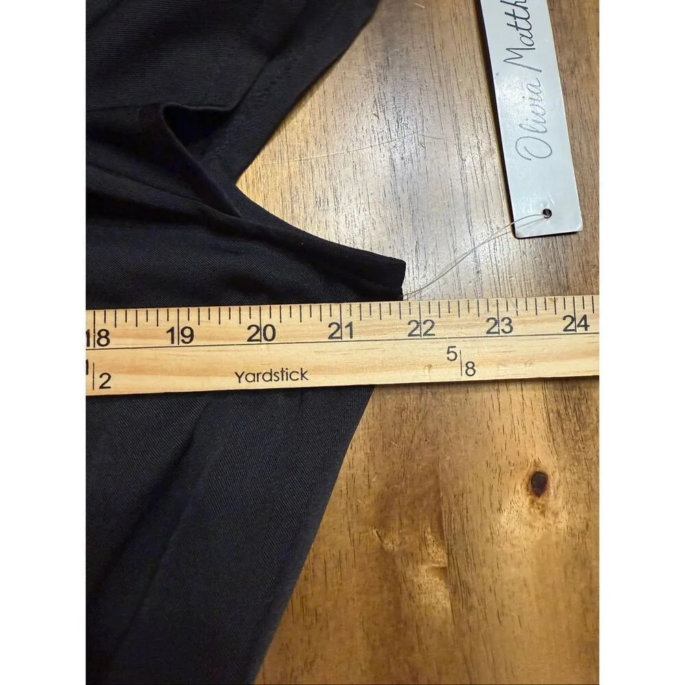 OLIVIA MATTHEWS Black Peplum Belted Sheath Dress Size 14W - Image 6