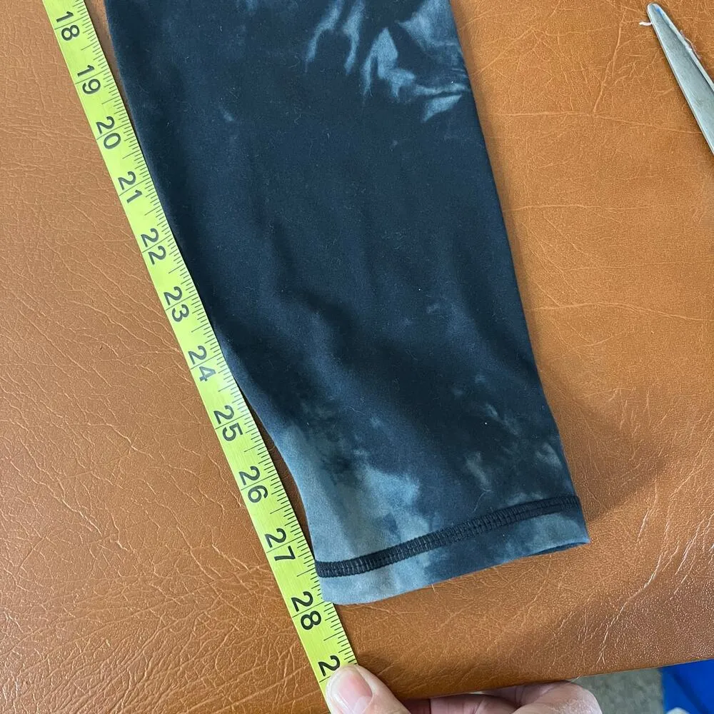 Alphalete‎ Surface Path Leggings Tie Die Crossover Front Black Gray XS X-Small - Image 10