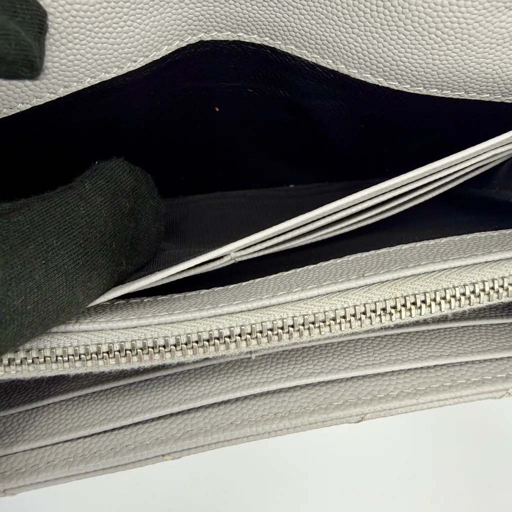 Yves Saint Laurent Taupe Quilted Leather Clutch Wallet on Chain - Image 8