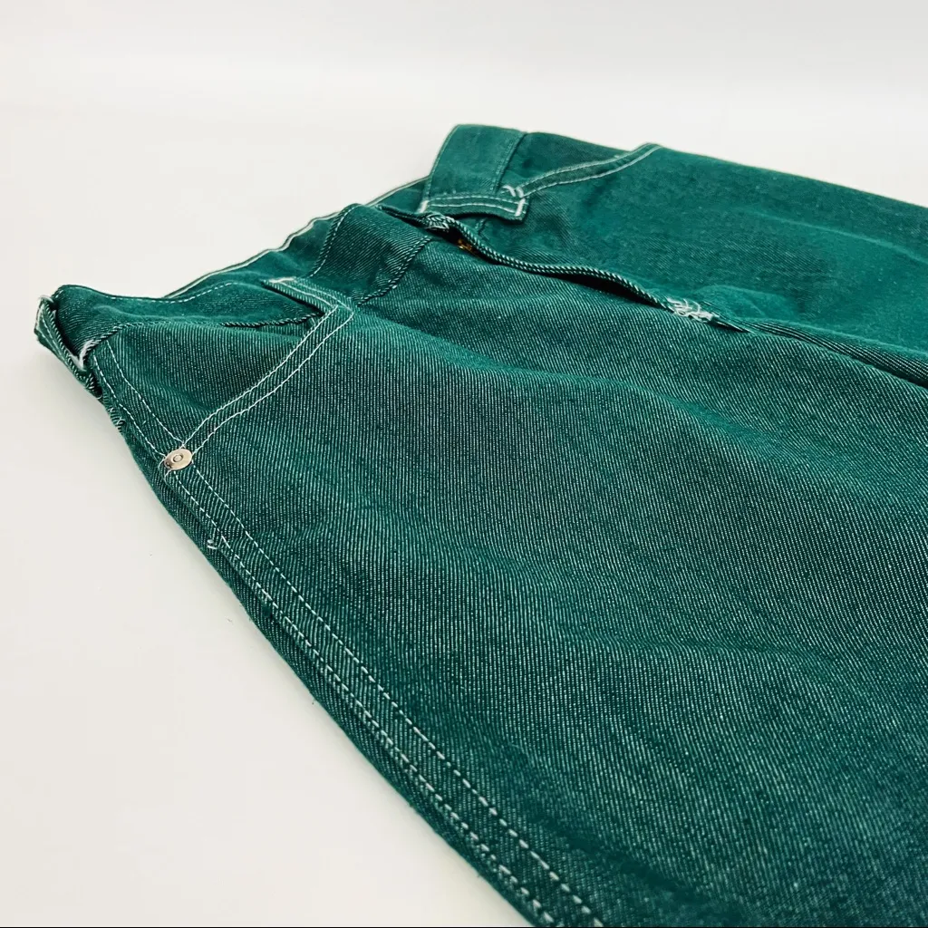 Vintage 70’s Toughskins Perma Prest Flare Jeans in Emerald Green | Size XS - Image 7
