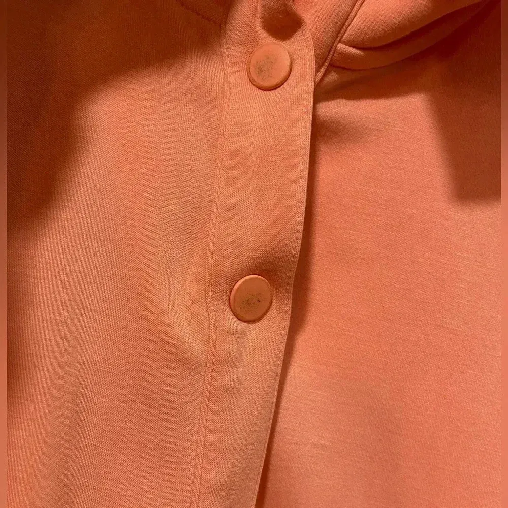 J Jill Fit Sleek Double Knit Snap Front Collared Long Sleeve Pullover Top Size M Orange Size M - Image 4