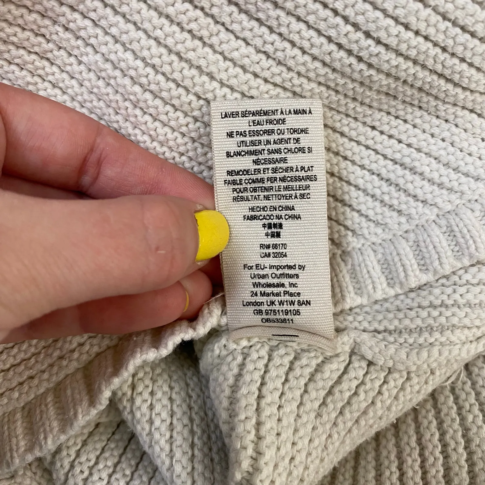 Free People White La Brea‎ V-Neck Sweater Size Medium Boho, Neutral, Lagenlook - Image 8