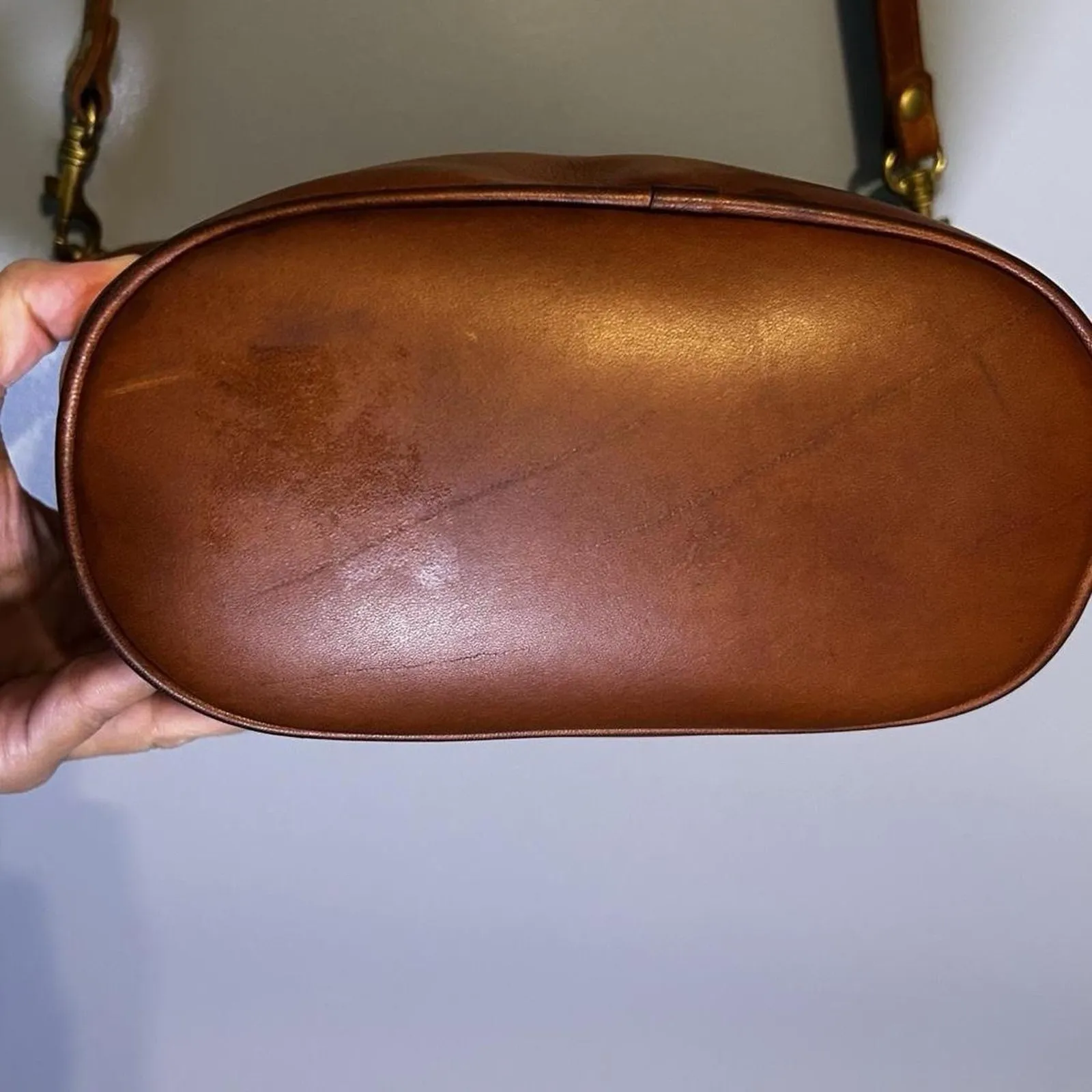 VTG G.H. Bass & Co Brown Genuine Leather Shoulder Bag | Hobo Crossbody Purse - Image 4