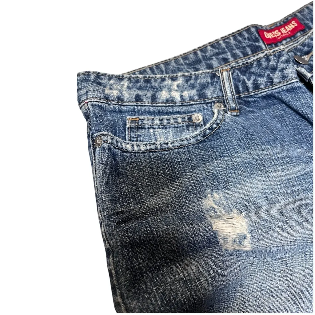 Vintage GUESS Bermuda Denim Shorts Sz 32 Y2K 90s Retro - Image 5