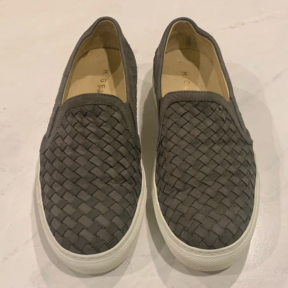 M. Gemi The Cerchio Woven Slip On Leather Suede Sneakers White Size 8.5 - Image 3