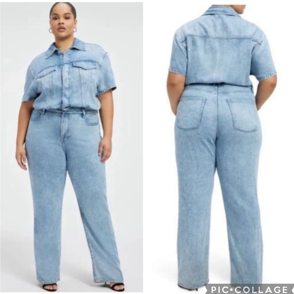 Good American Weightless Denim Jumpsuit 7 /‎ 4XL - Image 2