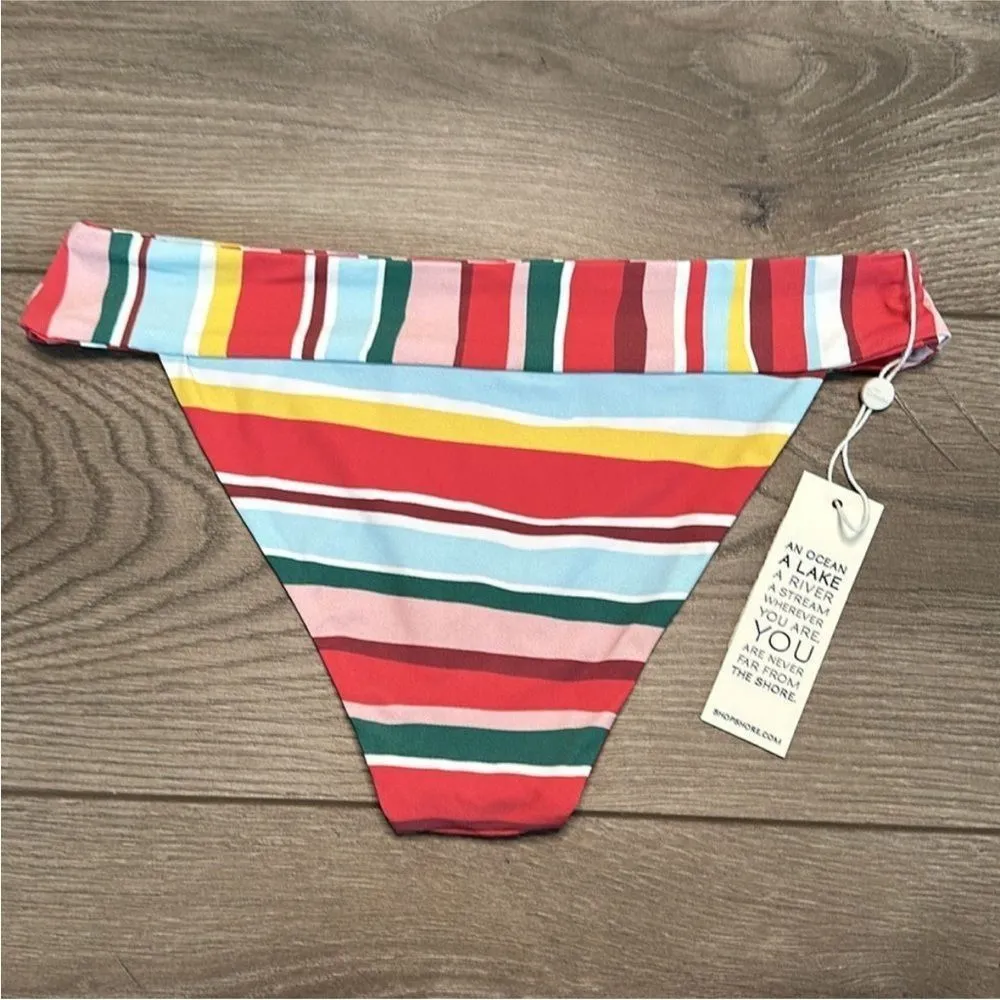 Shore Banded Vibrant Multicolor Wrap Reversible Bikini Swim Suit Size Small Red - Image 7