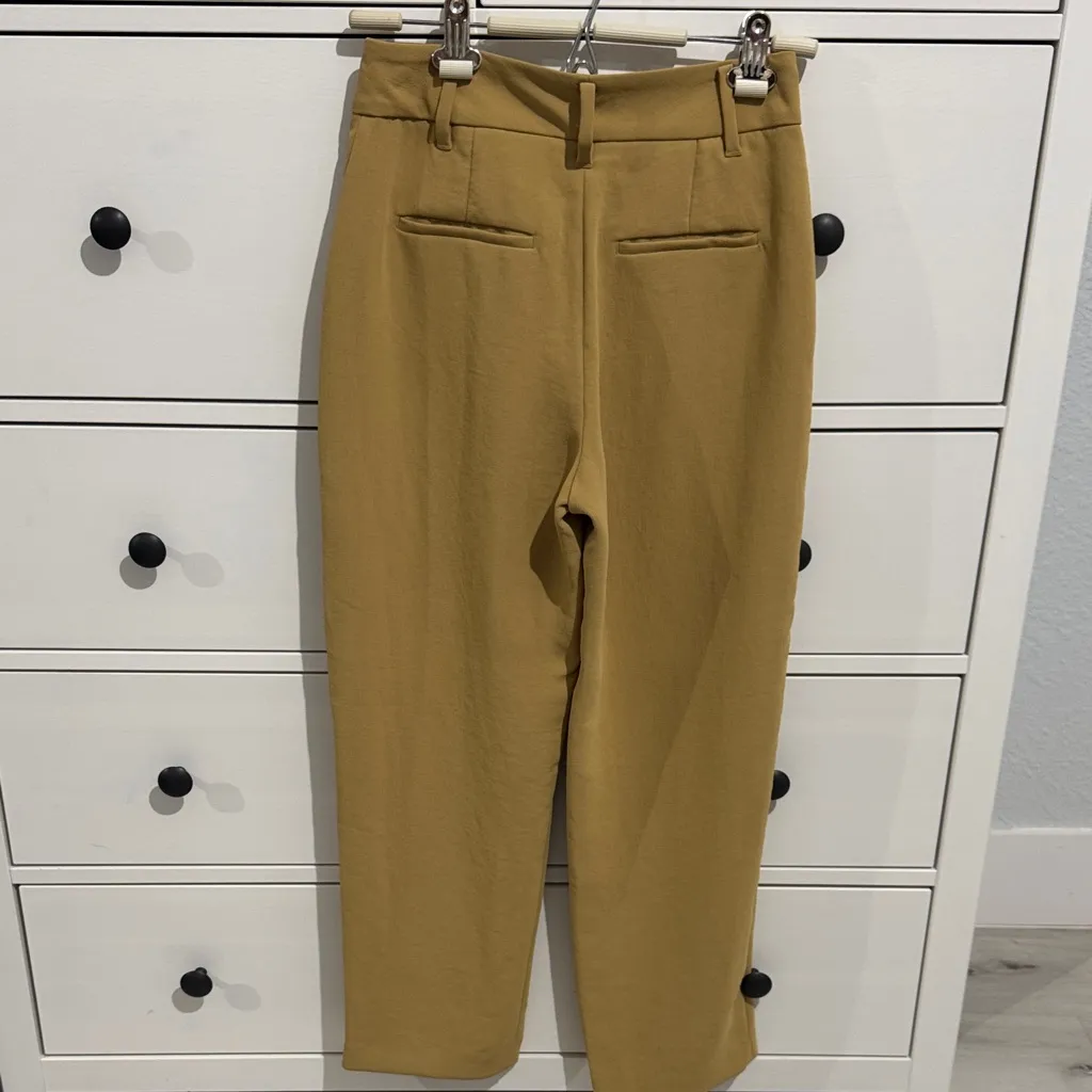 Aritzia Mustard Ankle Cropped Pants - Image 3
