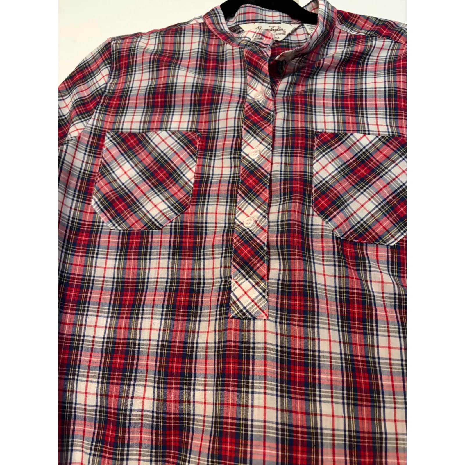 Davy Taylor Women's Plaid Long Sleeve Collared Shirt Size 12‎ Red Multi - Image 4