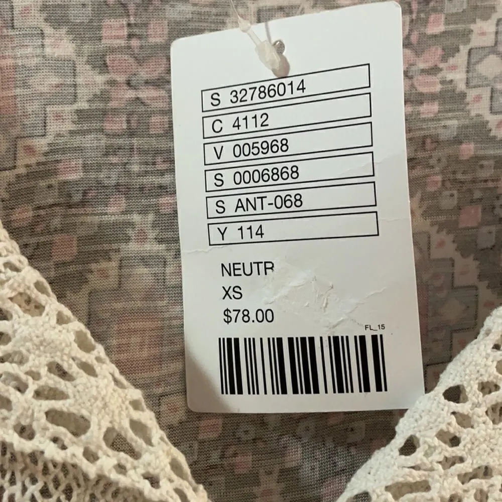 Anthropologie Porridge Bohemian Lace & Aztec Print top, NWT - Image 3