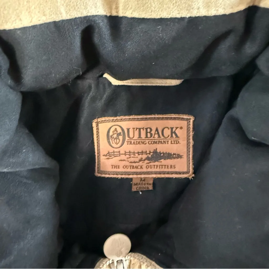 Outback Trading Ladies Snow Mountain Down Filled Jacket Coat Tan Black Western M Size M - Image 8