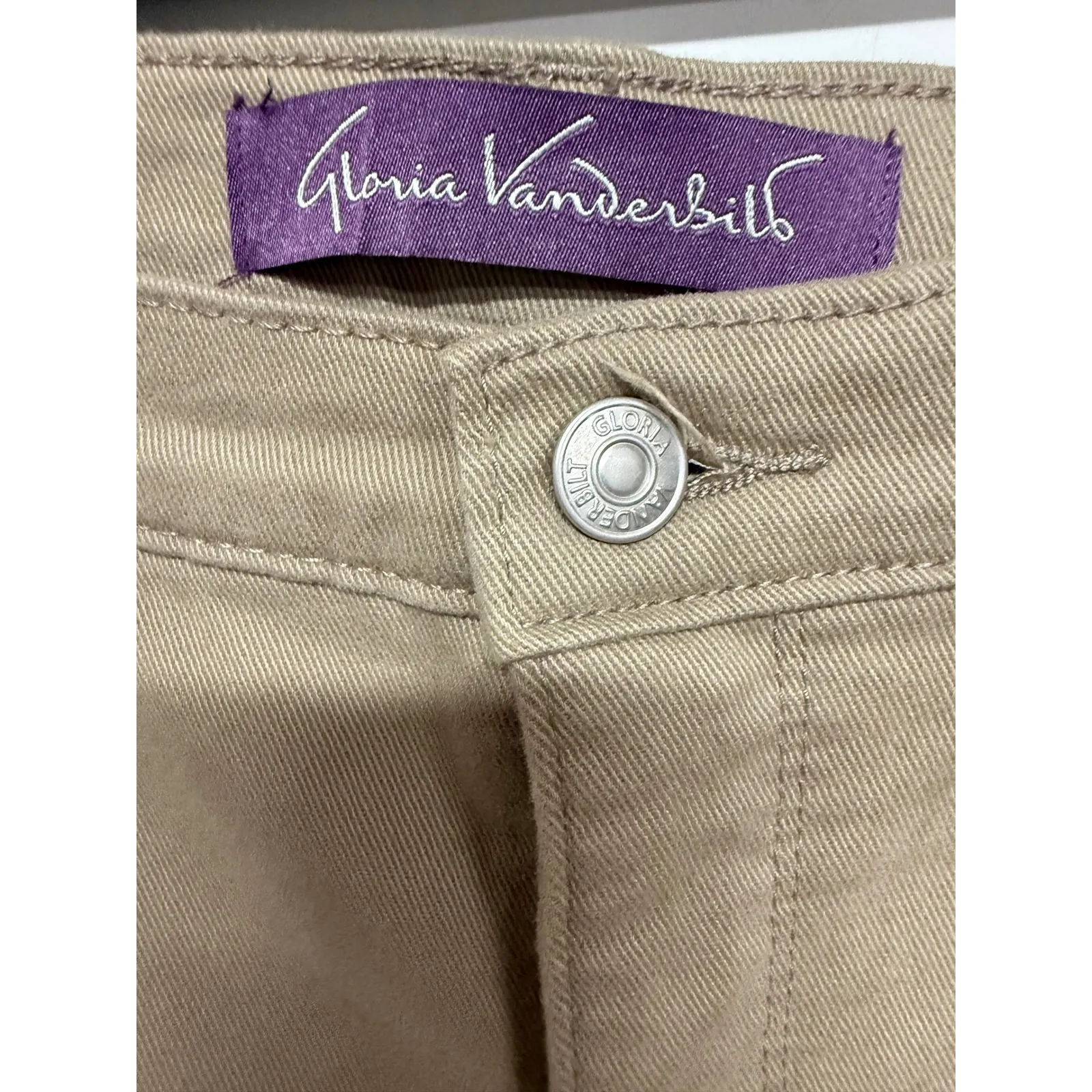 Gloria Vanderbilt Amanda Denim Jeans Women's 10 Average Tan Straight High Rise - Image 7