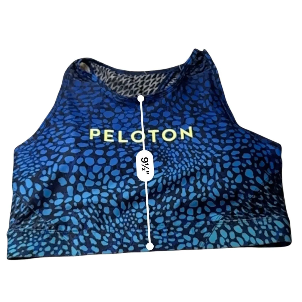 Peloton Wear it to Heart Wild Kite high neck Blue print sports bra Size 1X - Image 8