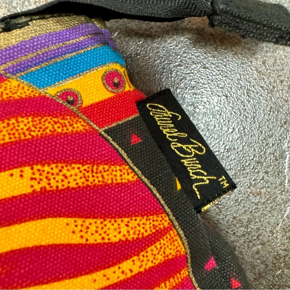 Laurel Burch Medium Zip Top Cat Tote Purse Bag Tres Gatos Canvas Red - Image 3