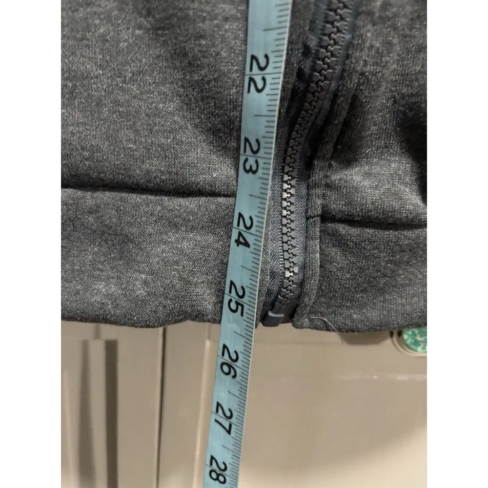 No Brand Gray Zip Up Sweat Jacket‎ Zip Pockets Snaps Size See Measurements - Image 3