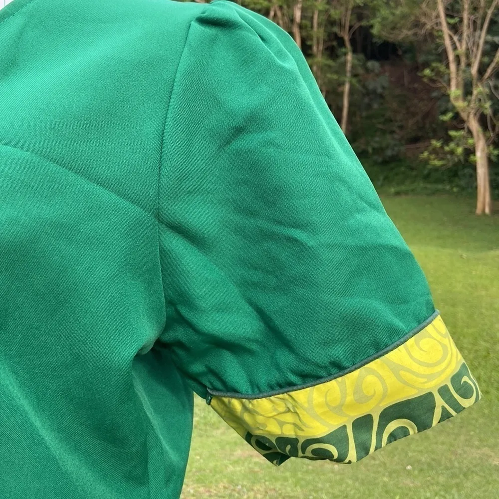 Vintage Made In Hawaii Women’s Green Yellow Hawaiian Floral Dress Size Large - Image 6