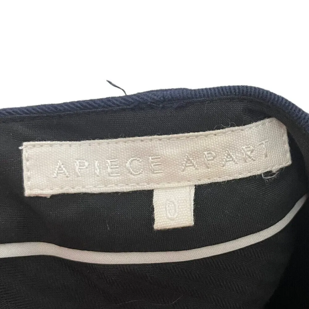 Apiece Apart Blue High Rise Cropped Skinny Ankle Slit Pants Women’s Size 0 - Image 9