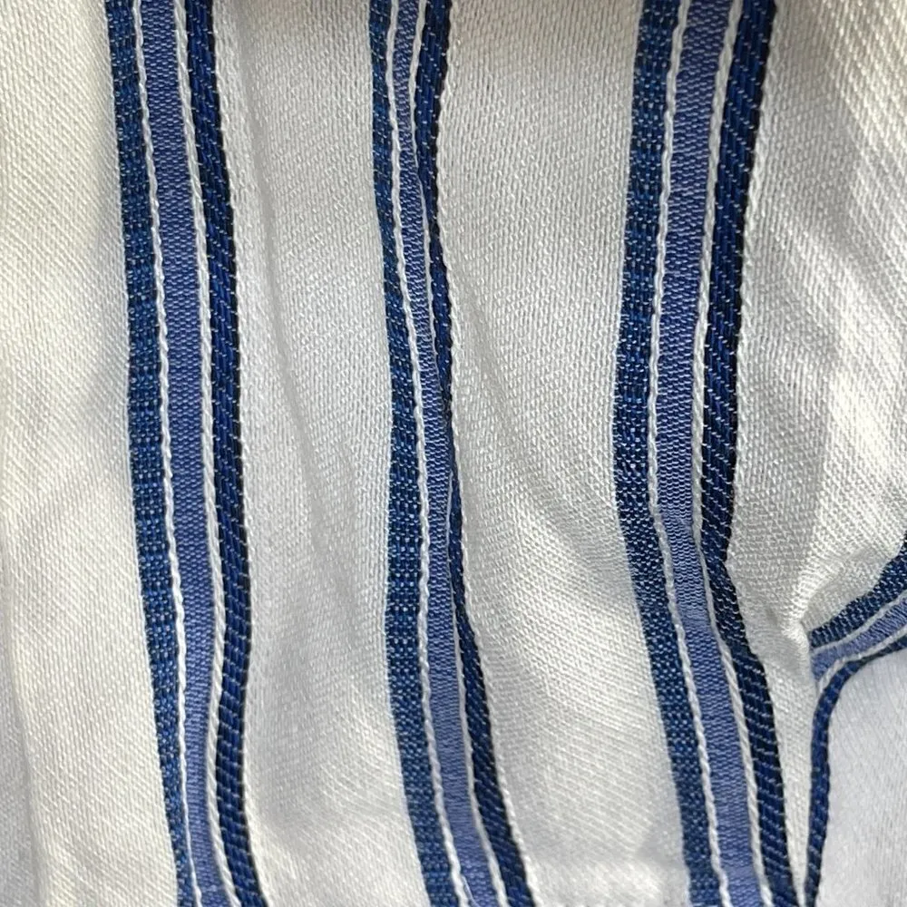 Express Women's Paper bag Trouser Pant Blue White Stripe High Rise  Size 0 - Image 4