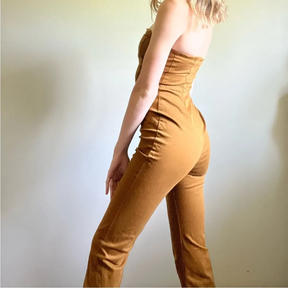 Urban Outfitters Women's Black and Brown Zip-up Bodysuit Sleevless Jumpsuit - Image 5