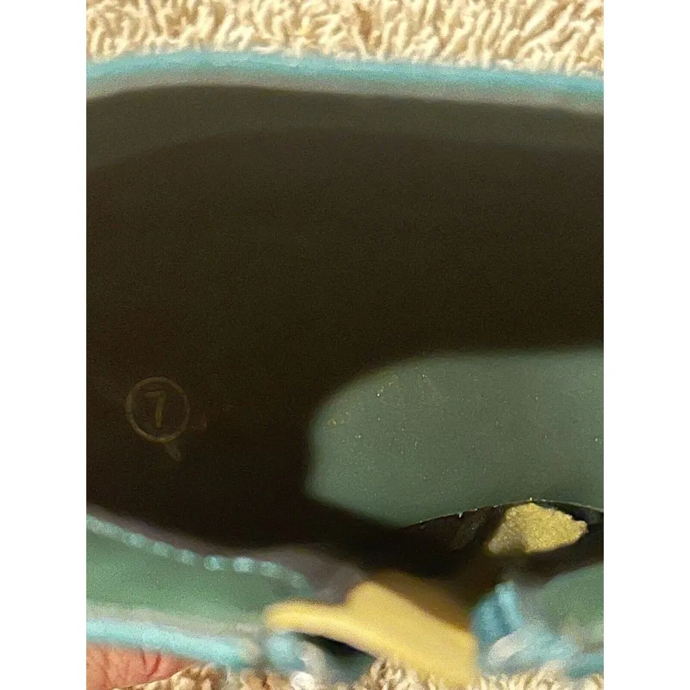 Allegra K Green Faux Suede Round‎ Toe Jeweled Heel Ankle Boots SOLD - Image 8