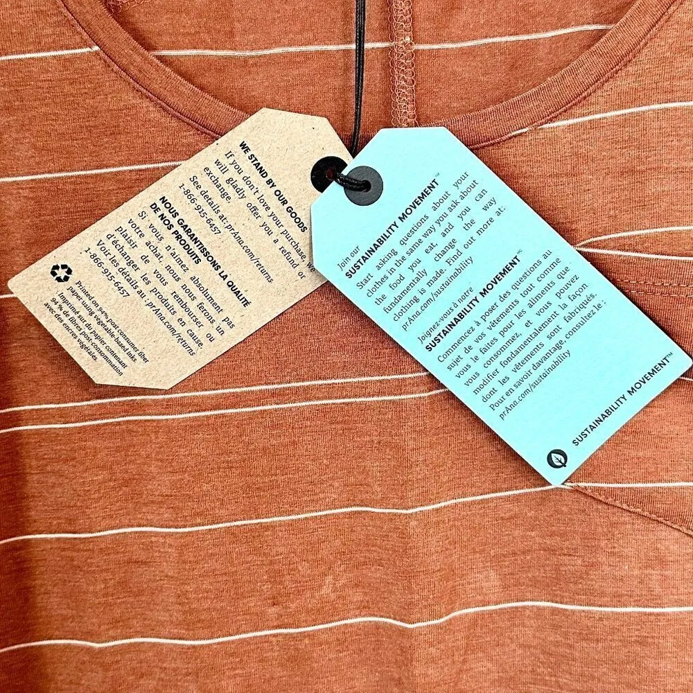 NWT Prana Foundation Scoop Neck Tank in Copper Heather Stripe - Size Small - Image 5