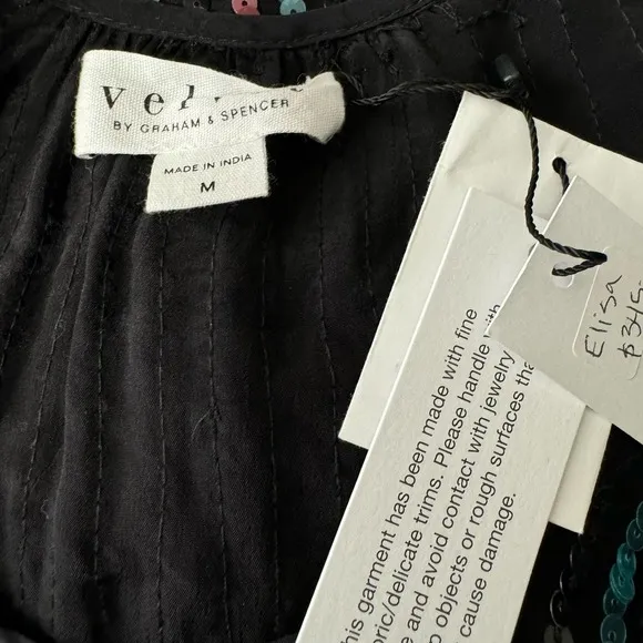 Velvet by Graham & Spencer Sequin‎ Striped Mini Dress Black Size M NWT Size M - Image 6