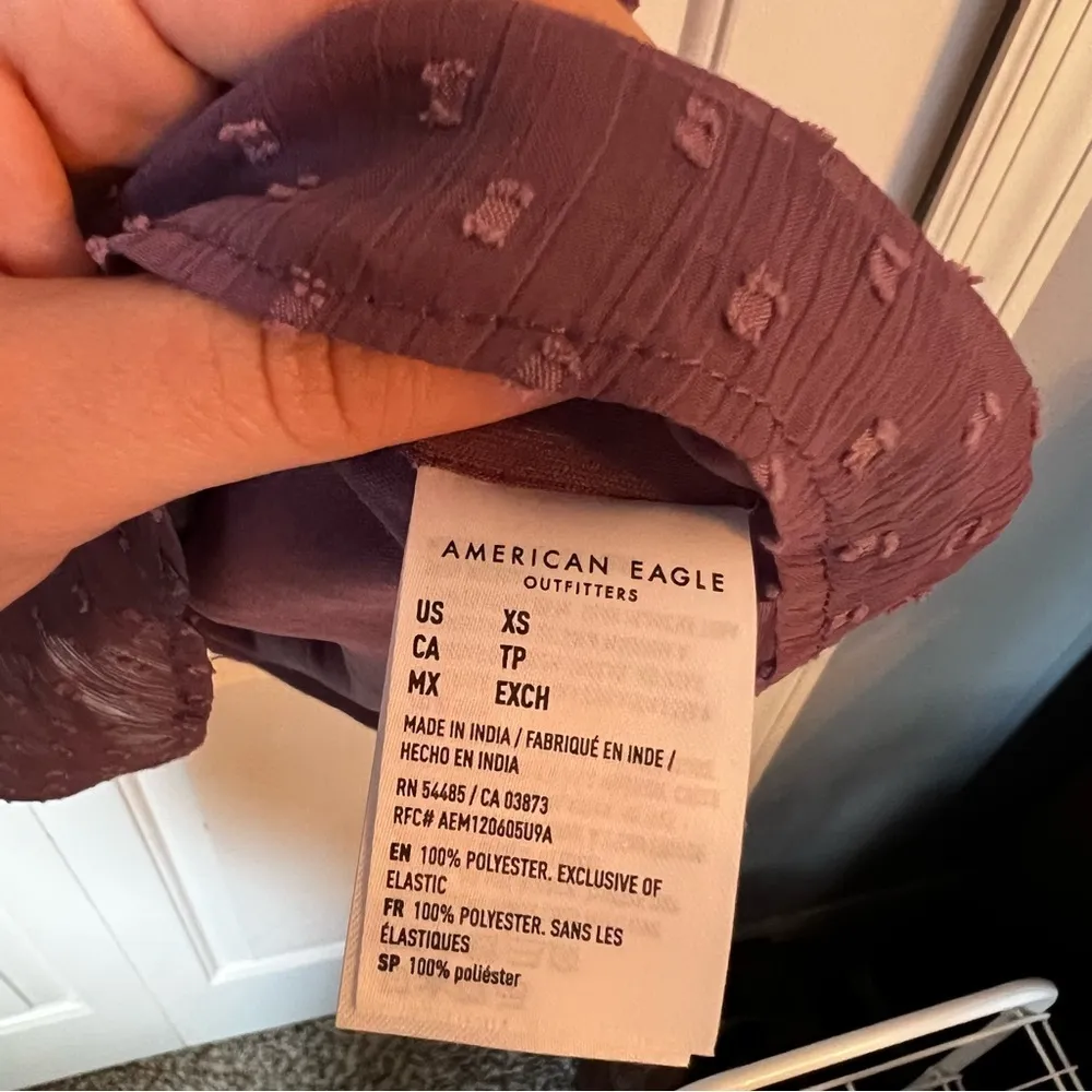 American Eagle Outfitters mock neck long sleeve ruffle purple dress size XS - Image 7