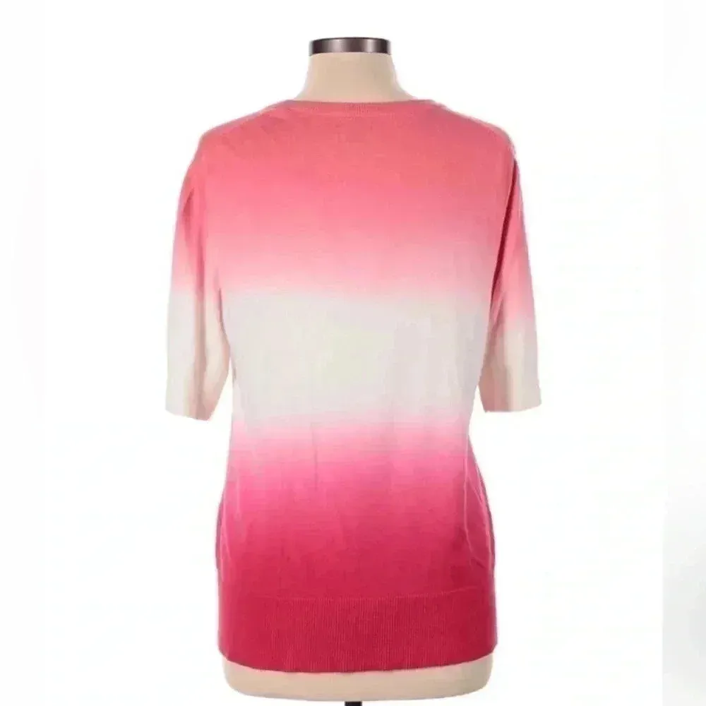 Eddie Bauer Ombre Dip Tie Dye Button Down Cardigan Sweater Size M Medium - Image 2