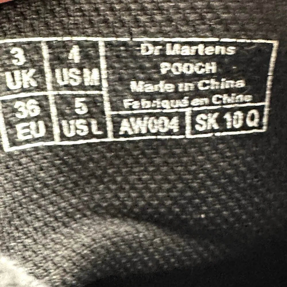 Dr. Martens 1460 Pooch Combat Boots Patent Leather Glitter Lace Up Black M4 L5 - Image 6