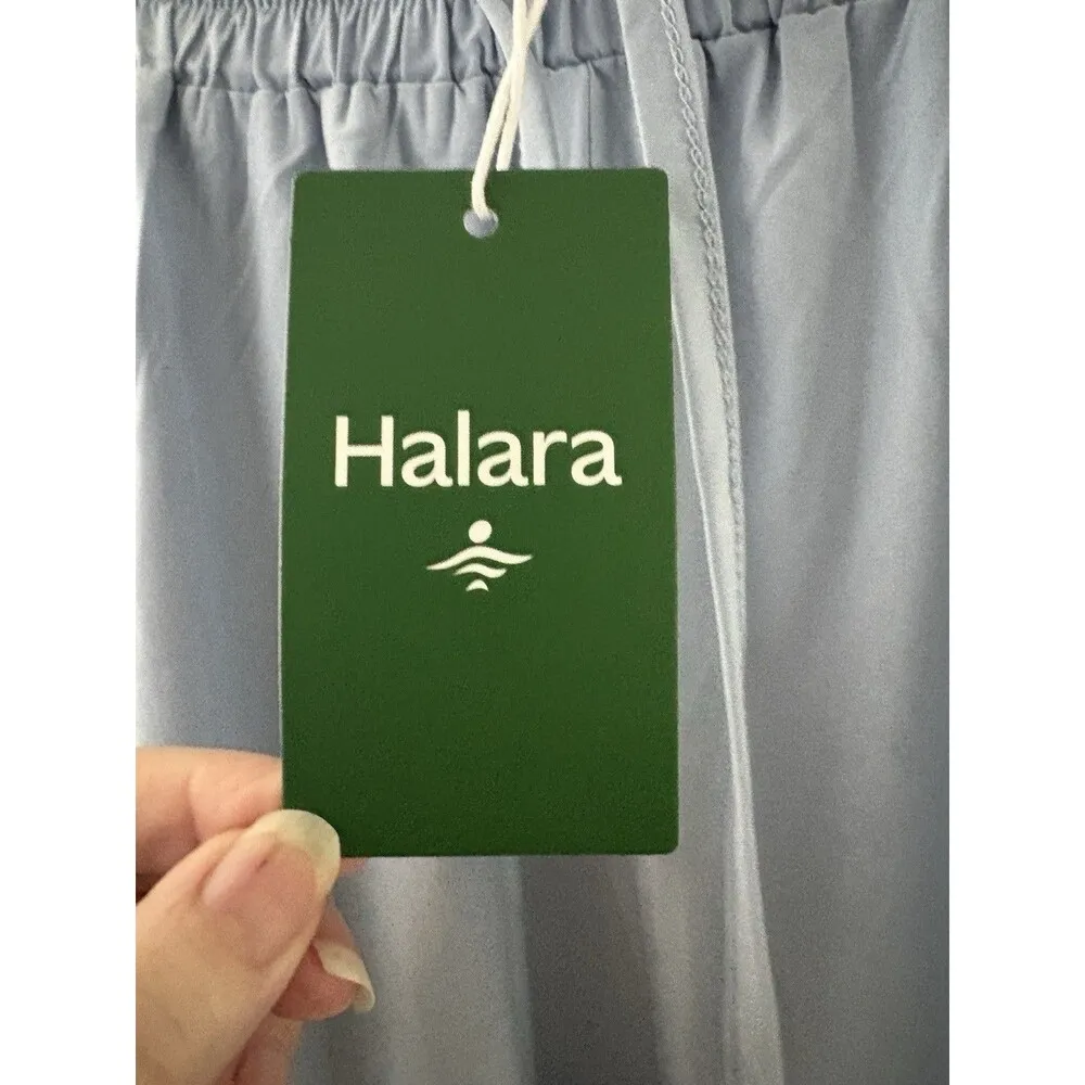 Halara  Breezeful High Waisted Drawstring Joggers Size L Thin Ice Blue Split Hem - Image 6