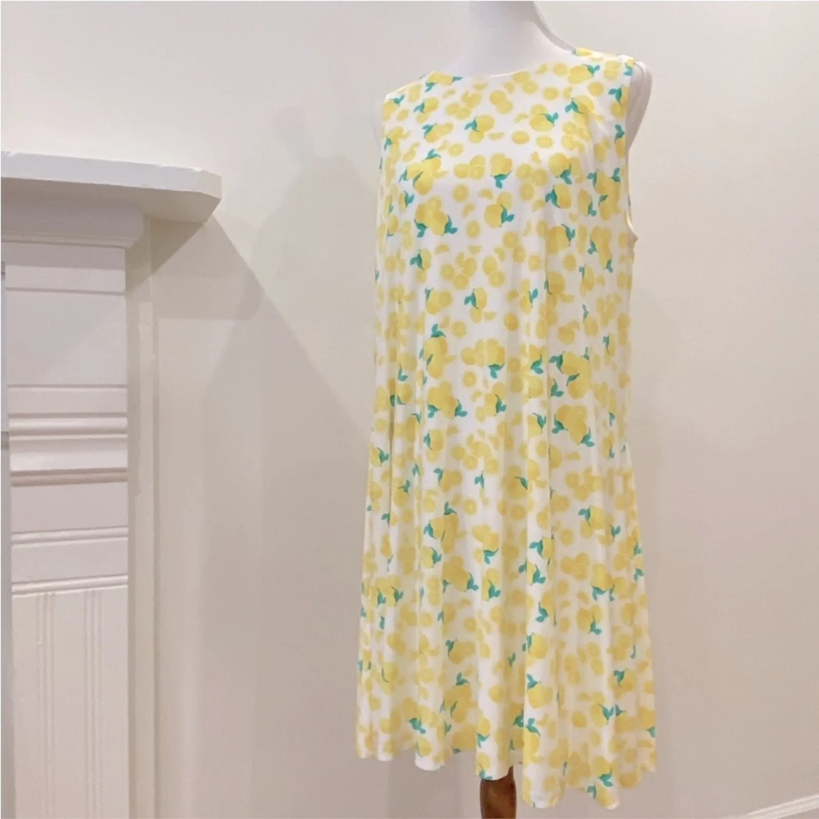 Pappagallo XL Dress Retro Stretch 60s Lemon Sheath Vacation Cruise Travel Casual Yellow - Image 16