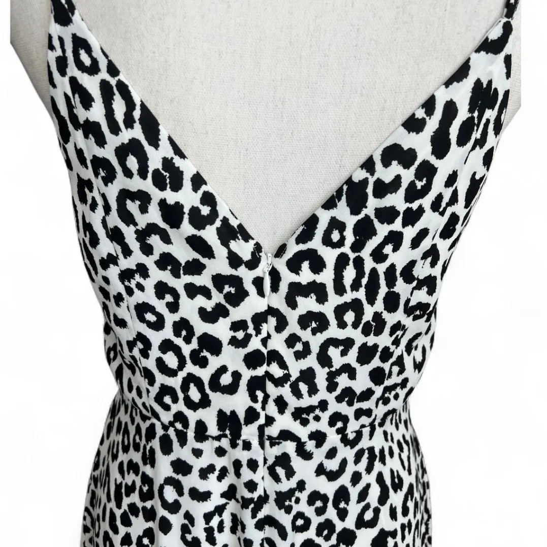 Express leopard dress knee length animal print cocktail party black and white - Image 7