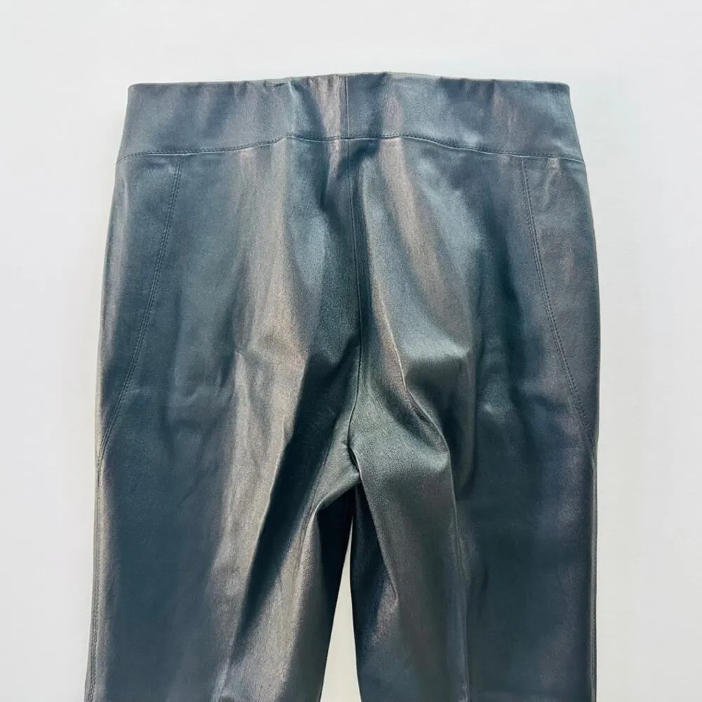 Lafayette 148 Stretch Nappa Lambskin Black Leather Greenwich Legging Size Medium - Image 12