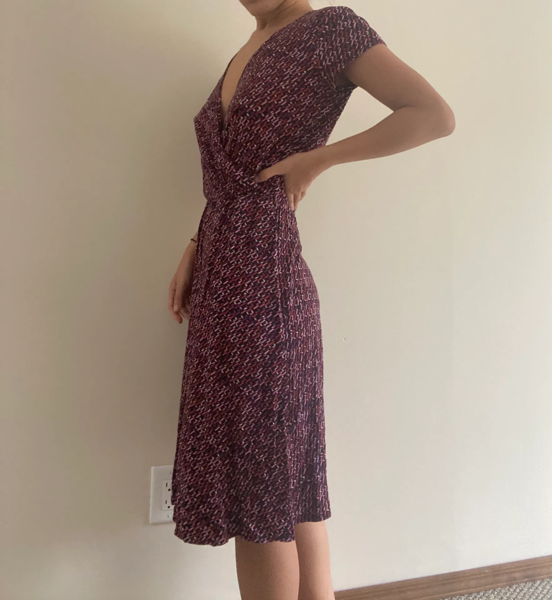 New York & Co. Pink And Black Chain Print Dress  - Image 4