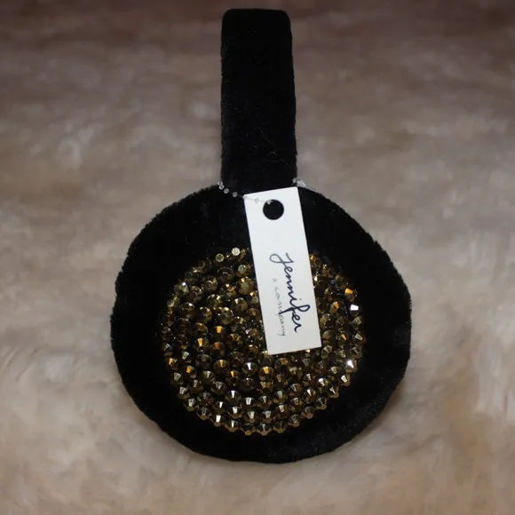 Black and Gold Blinged Out Earmuffs - Image 2