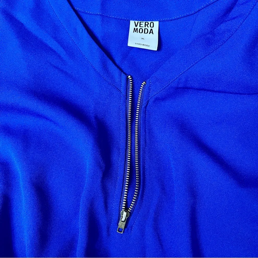 Vero Moda Royal Blue Casual elastic waist Dress Zipper size XL - Image 9
