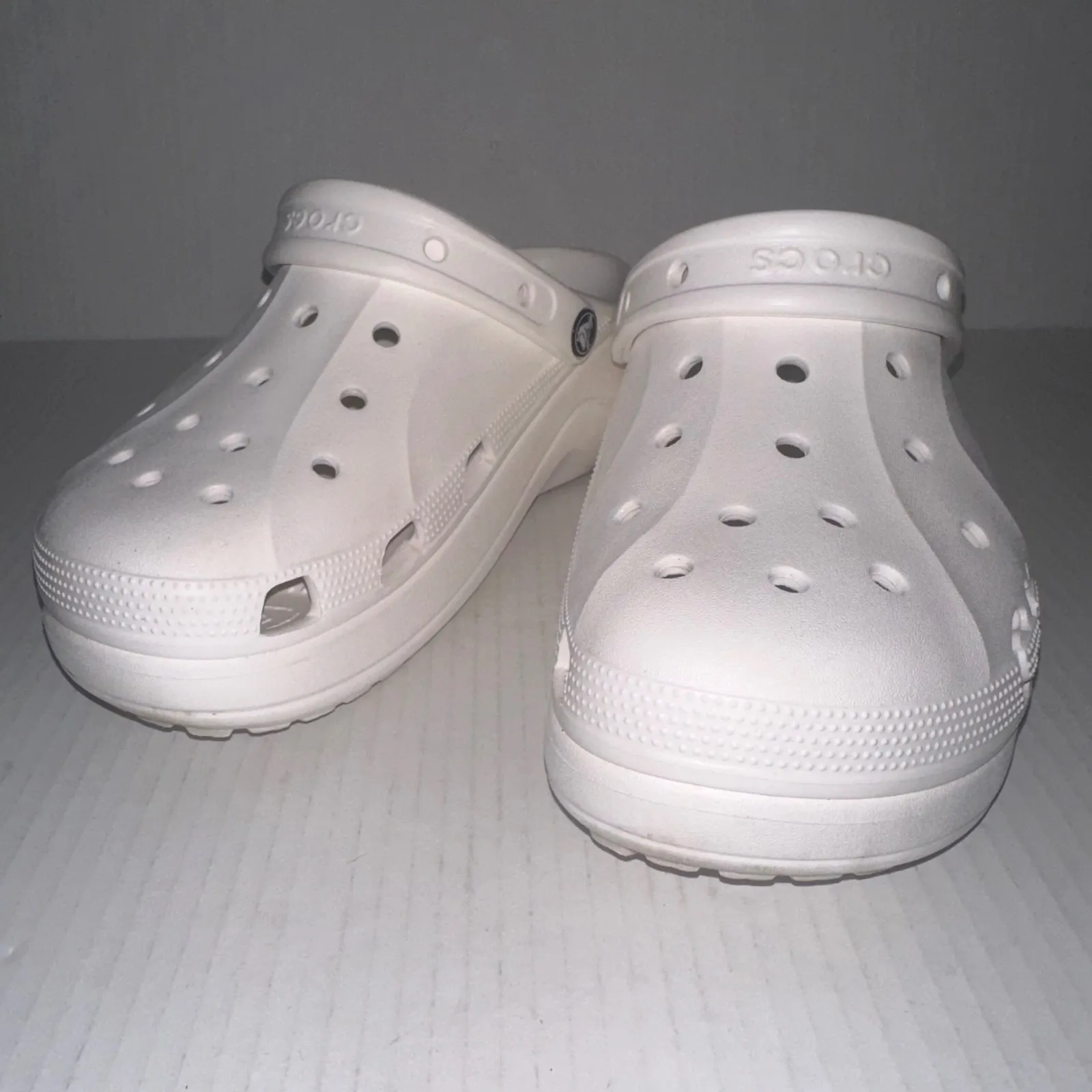 Crocs Baya Clog Platform Women 10 White Platform Comfort Slip On Shoes Clogs - Image 6