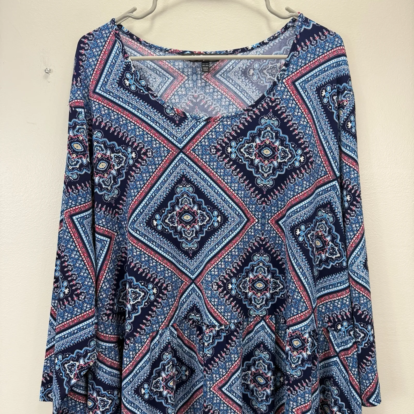 Ulla Popken Blue Medallion Jersey Empire Pockets A - Image 3