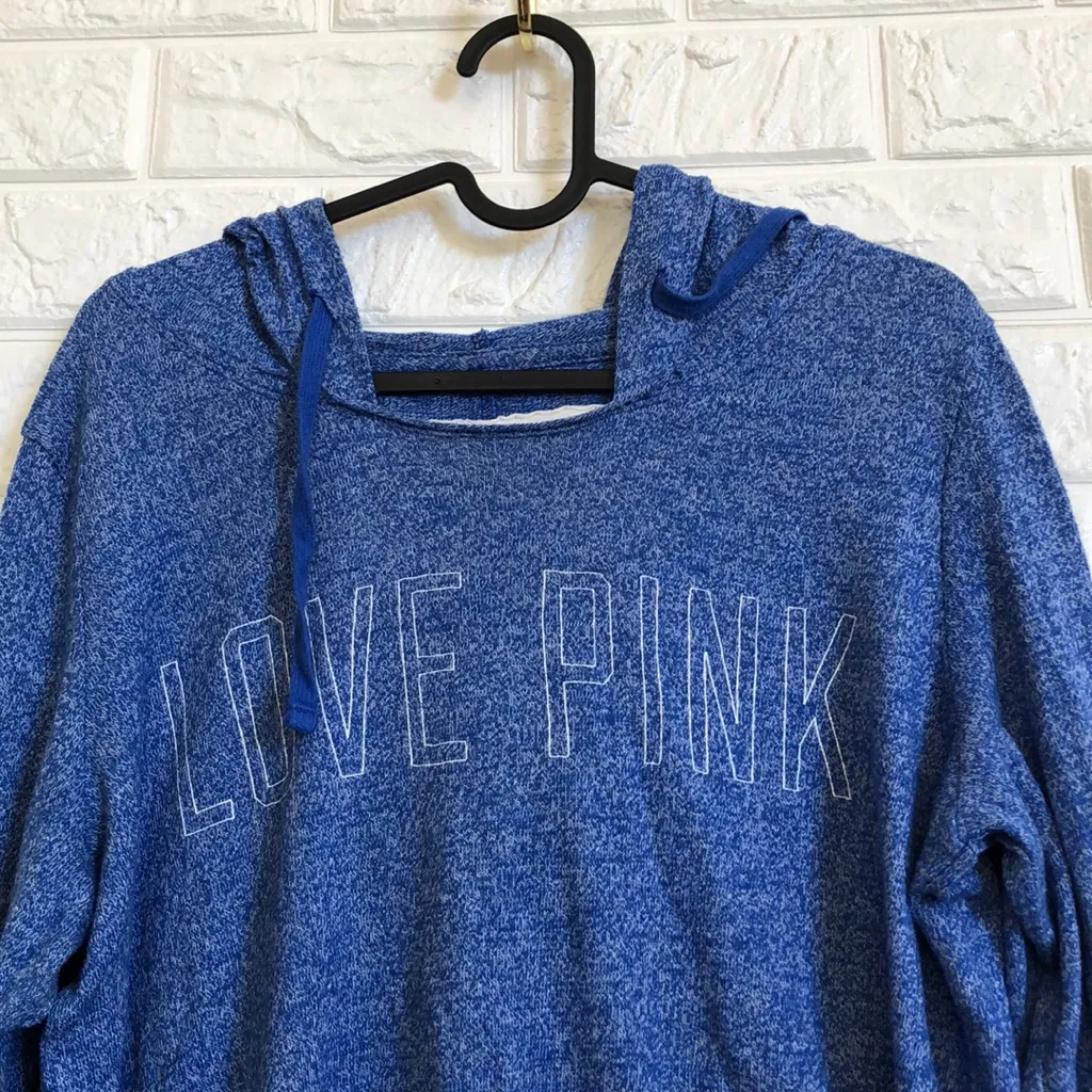 Victoria's secret Pink royal blue heathered hoodie zip up jacket size M‎ - Image 2