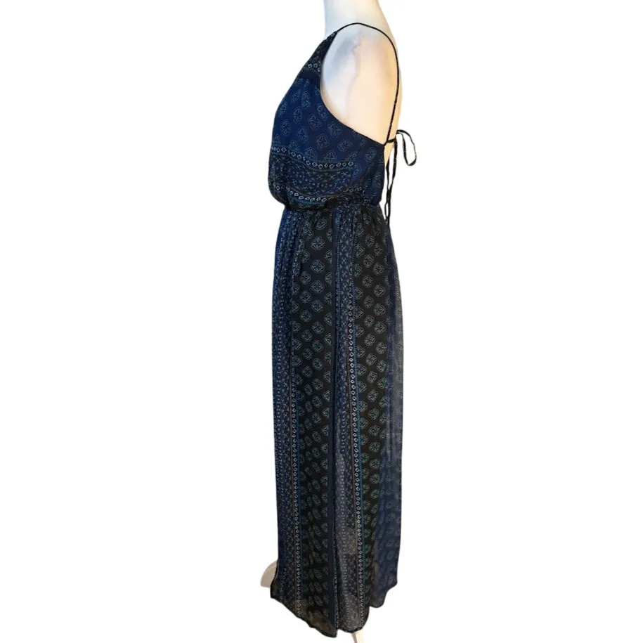Hollister Blue Chiffon Halter Open Back Maxi Dress - Large - Image 6